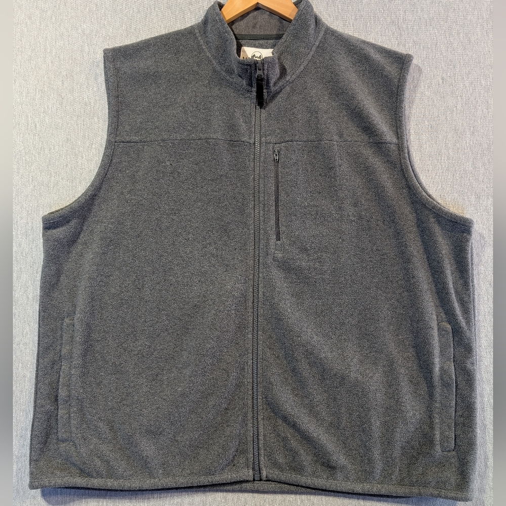 Wrangler Full Zip Fleece Vest Men's 2XL Gray